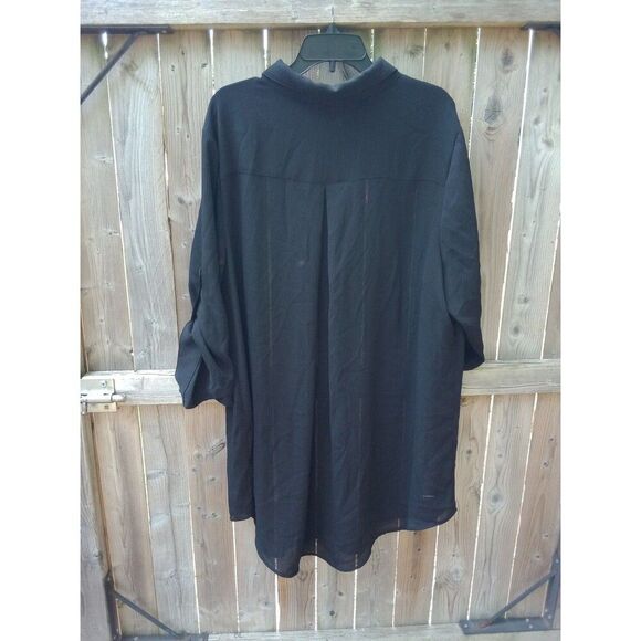 Torrid Button Down Top 3X Black Long Sleeves - Picture 5 of 5